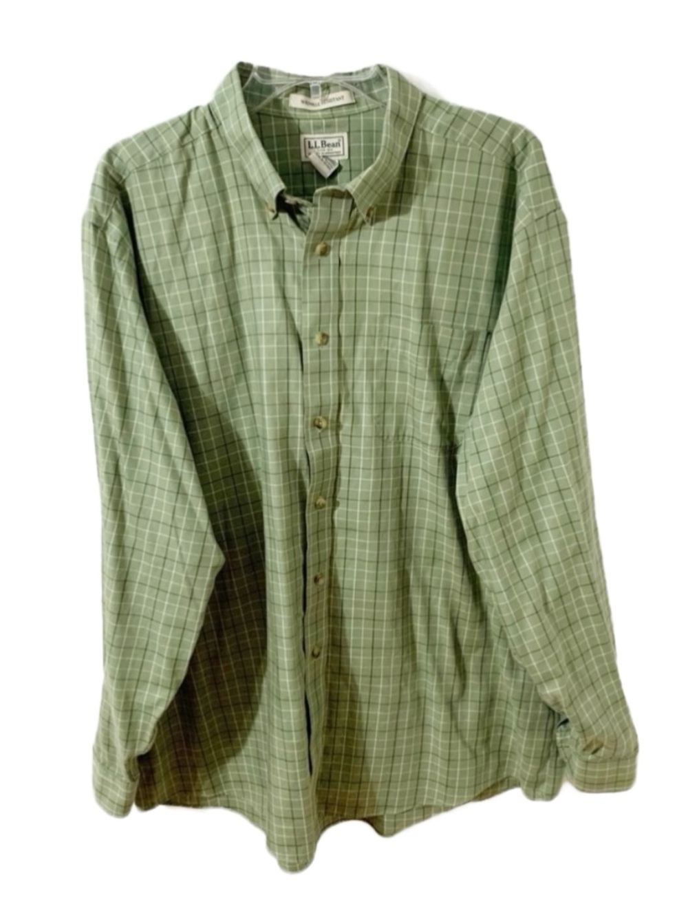 L.L. Bean Plaid 100% Cotton Button Down Shirt Long Sleeve Collared Size XL REG